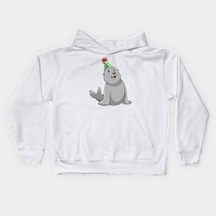 Seal with Party hat Party Kids Hoodie